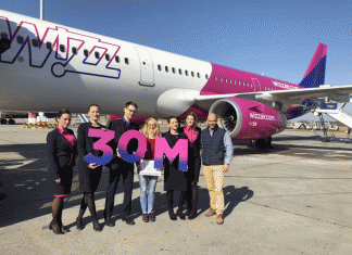 Újabb Wizz Air-mérföldkő: 30 millió utas a magyarországi járatokon