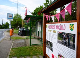 Mark Cavendish buszmegálló Zámolyban