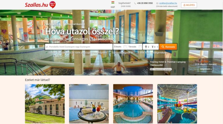 szallas.hu utazás portál