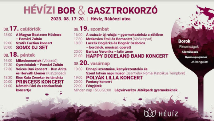 Hévizi Bor és Gasztrokorzó 2023 augusztus