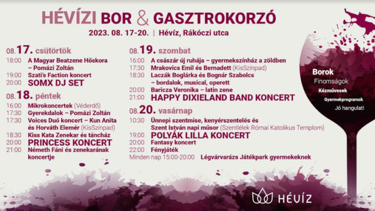 Hévizi Bor és Gasztrokorzó 2023 augusztus
