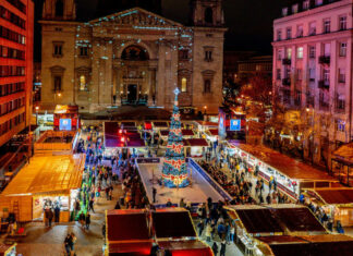 Karácsonyi vásár, Budapest, Szent István tér, Bazilika