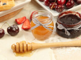 lekvár, méz, gyümölcs - reggeli, gasztro