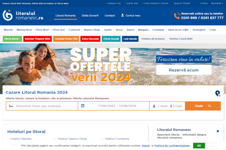 Litoralulromanesc román szállásközvetítő portál - szálloda, turisztika