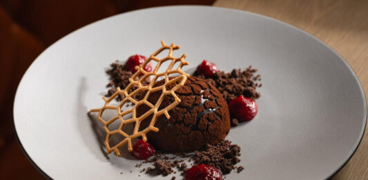 Csokoládé Dome desszert - gasztronómia