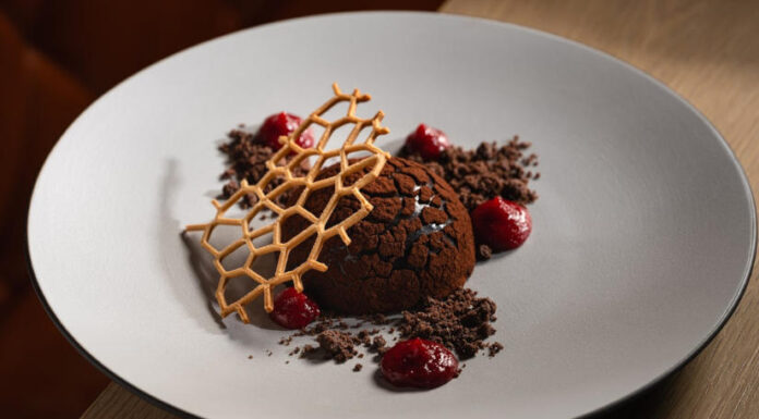 Csokoládé Dome desszert - gasztronómia